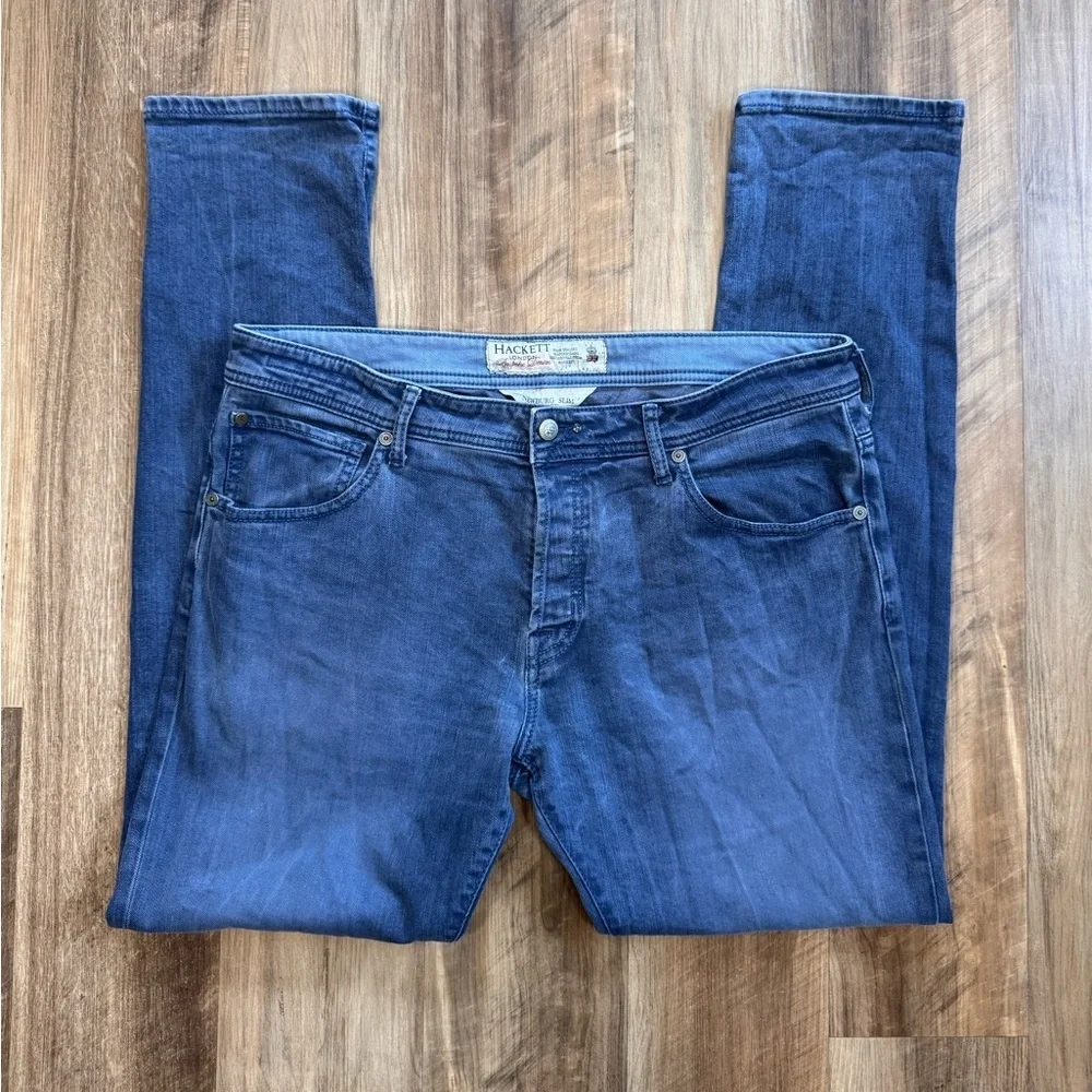 Hackett London Bespoke Denim Newburg Slim, Color 551 Blue, Size 38x32